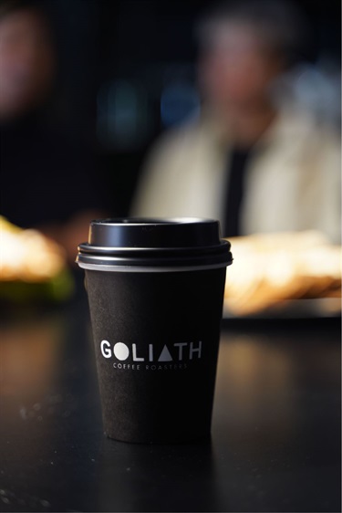 Goliath Coffee Roaster's coffee cup