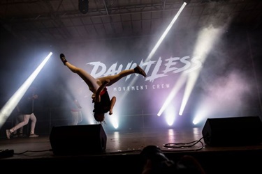 Dauntless Movement Crew performing on stage