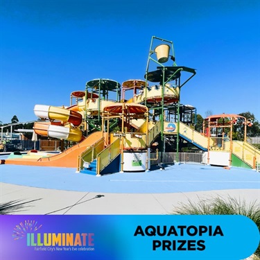 Aquatopia Water Park, text reads 'Aquatopia Prizes'