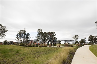 Foot path and playground equipment