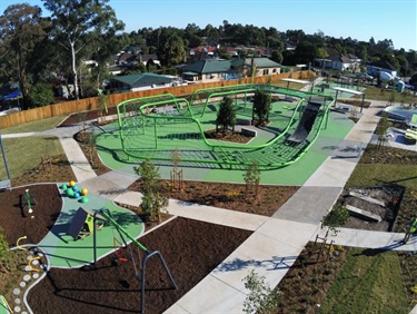 Aerial view of park equipment