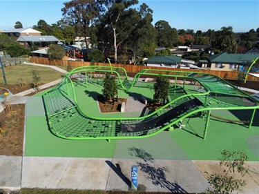 Aerial view of park equipment