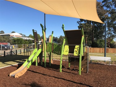 Children's playground equipment with slide