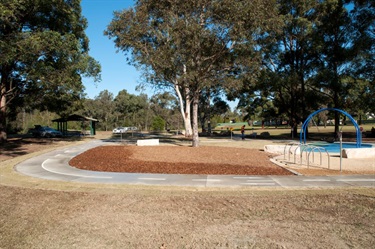 Playground equipment and footpaths