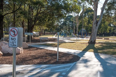 Footpaths, benches and playground equipment