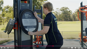 How to use the Shoulder Mobility Wheel at Fairfield City's Outdoor Gyms