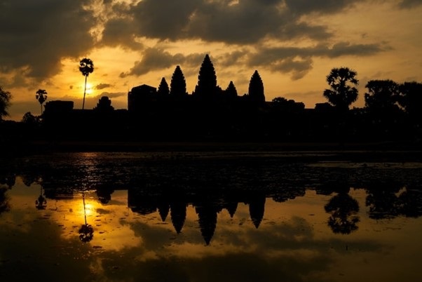 Angkor Wat skyline at sunset