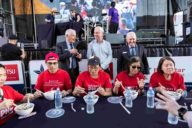 Cabra-Vale Diggers Pho eating competition at Cabramatta Moon Festival 2023