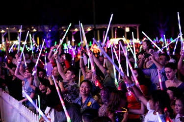 Illuminate crowd with lightsabres.