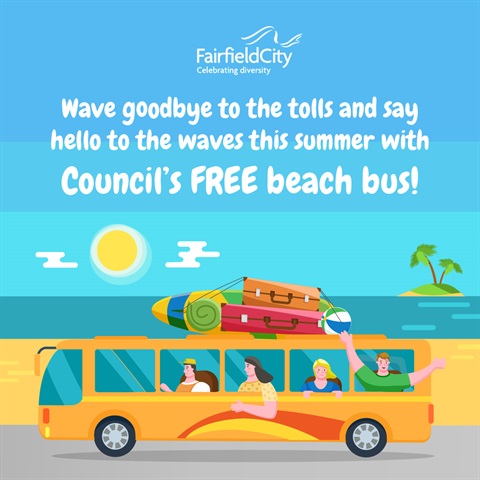 2024 Fairfield City Beach Bus graphic