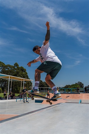 Skateboarder enjoys new Avenel Park skate park