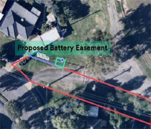 Don Dawson Oval Proposed Battery Easement.