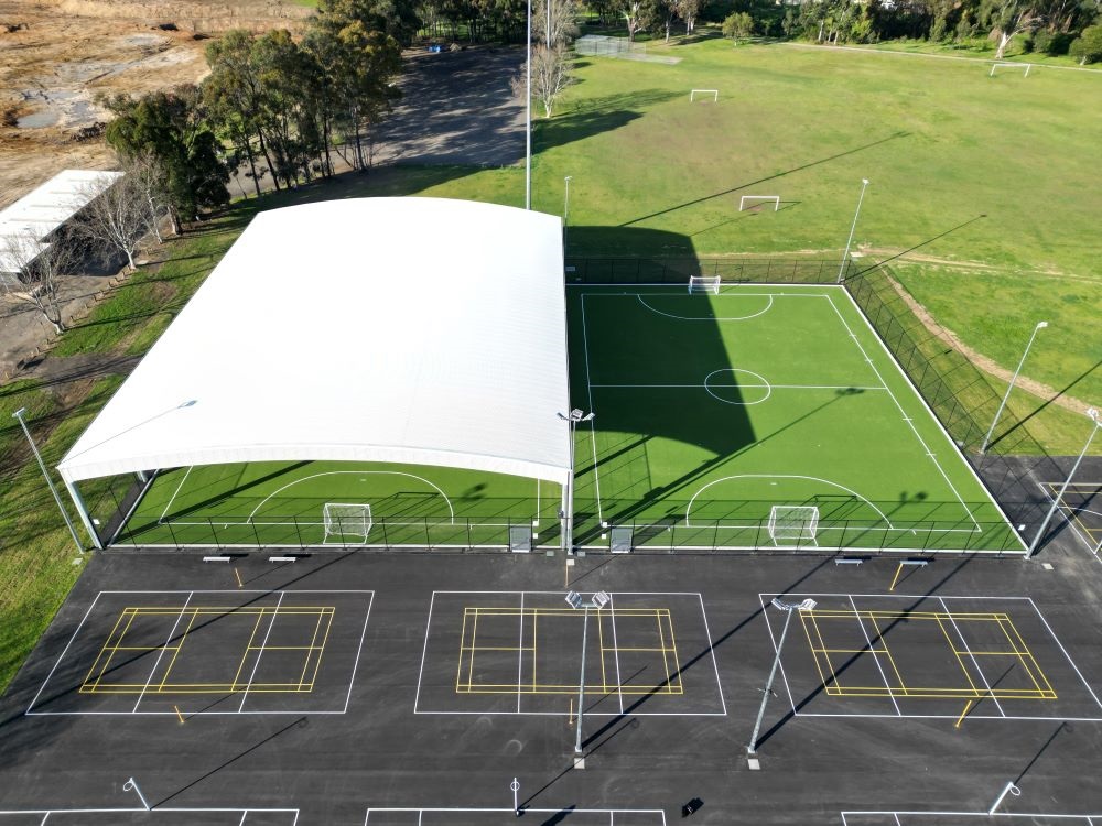 Aerial view of the futsal court 1