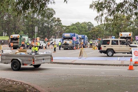 A distance view at the Spring clean-up event.