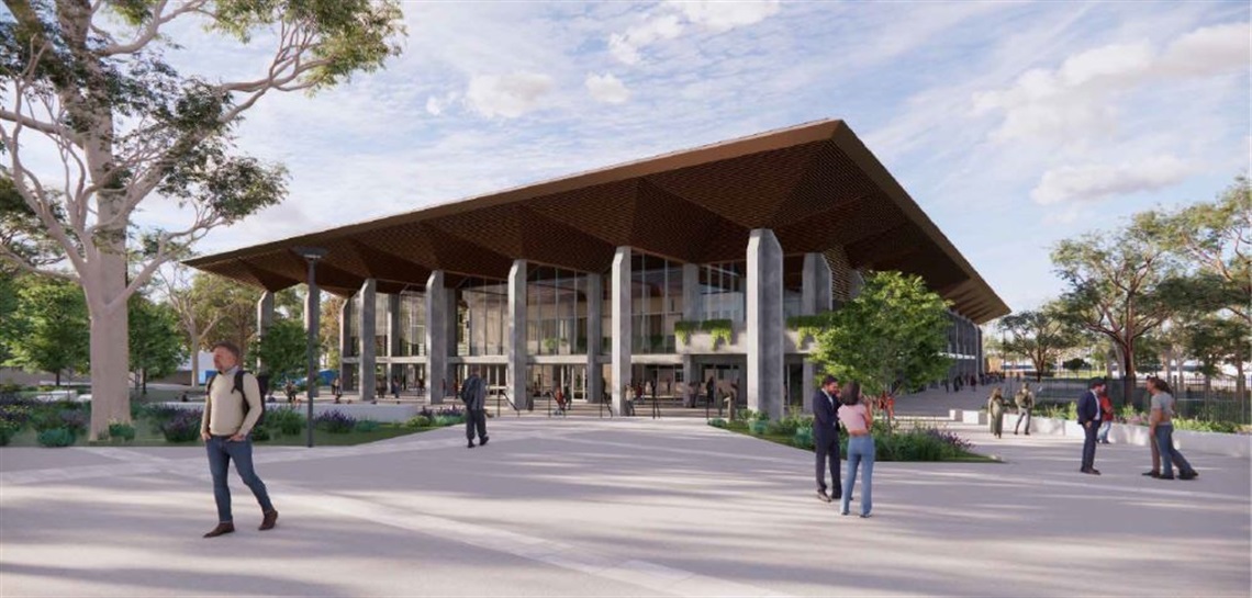 Rendering of proposed Fairfield Showground Community and Events Centre frontage