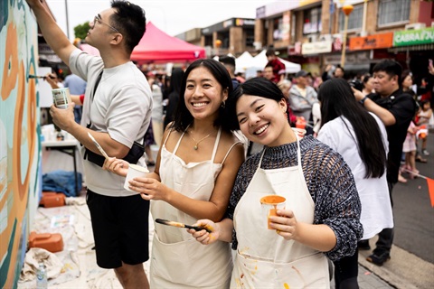 Cabramatta Lunar New Year 2024 2 painter ladies smiling