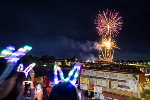 Cabramatta Lunar New Year 2024 from distance