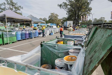 Staff working at the clean-out event