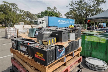 Machinery batteries at the event.