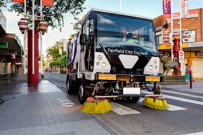 Street sweeper on John Street at Cabramatta 