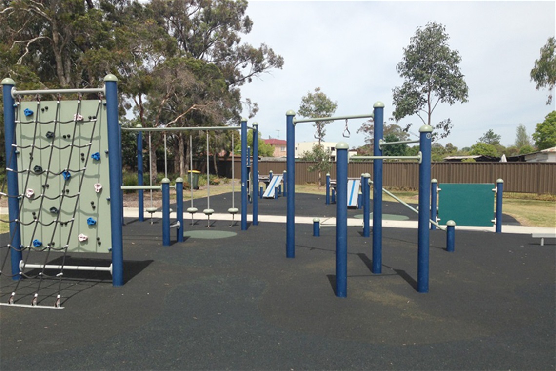 Playground equipment at McBurney Park