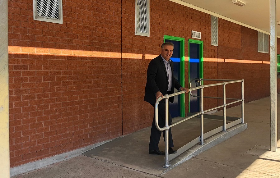 Mayor Carbone at Makepeace Oval's upgraded facilities