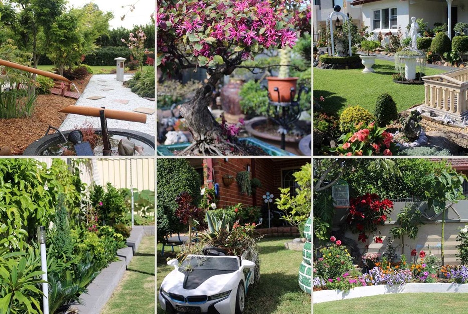 Collage of winning gardens form the Fabulous Fairfield Garden competition