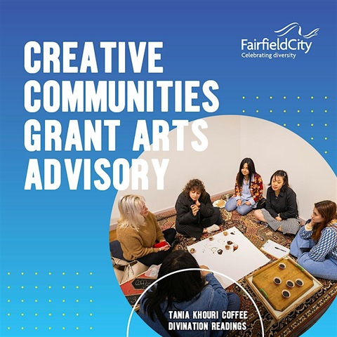 Advisory Sessions for Creative Communities Grant event banner.